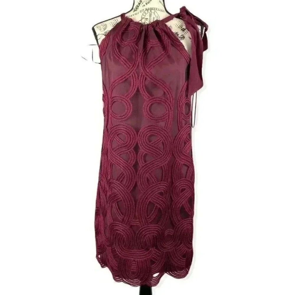 Trina Turk Rancho Embroidered Halter Sheath Dress